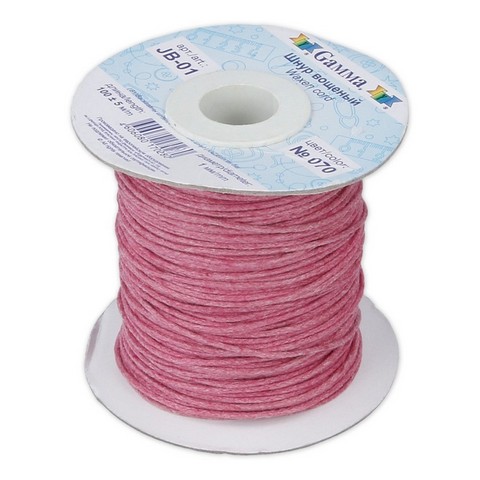 Шнур вощеный JB-01 "Gamma" d=1мм, боб.100 м ± 5 м, цв.070 т. розовый
