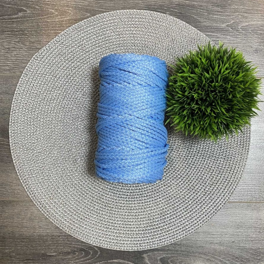 Шнур полиэфирный 5 мм с сердечником (голубой) 50м (17)