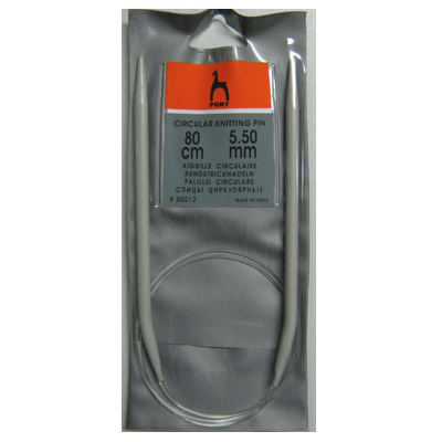 Спицы циркулярные 80 см PONY  50212 d=5.50 мм