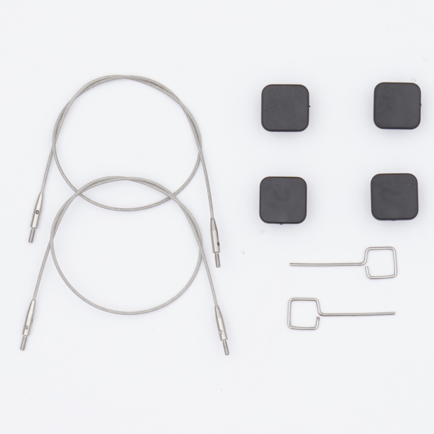 Набор Petite: 2 тросика 30 см, 4 заглушки и 2 кабельных ключика Knitpro, 10545