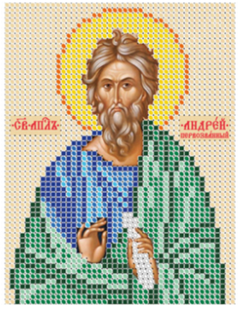 Лен с нанесенным рисунком "Золотой Восход" КИ-001 Андрей Первозванный