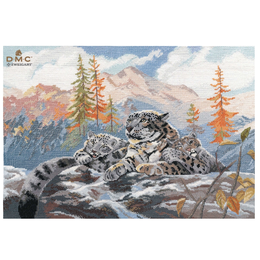 Набор для вышивания «Овен» 1342 " Снежные барсы " 40*28 см.