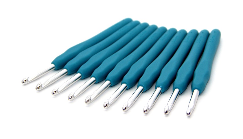 Крючок KAO(S)/5.0 вязальный односторонний алюминиевый с силиконовой ручкой 5,0мм (10шт.)