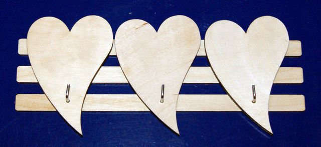 Вешалка 3 крючка Сердечки 20х10