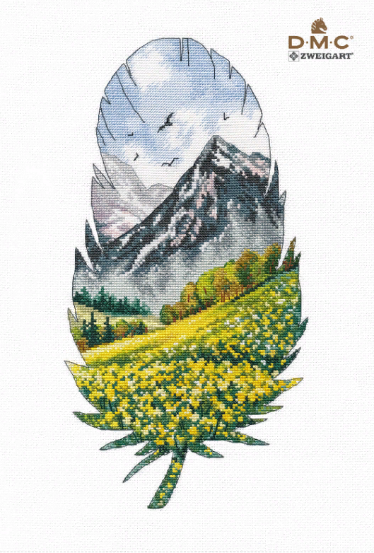 Набор для вышивания «Овен» 1401 Горный пейзаж-1,(16*30 см)