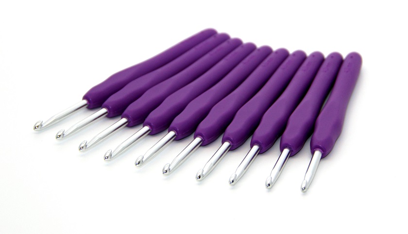 Крючок KAO(S)/4.0 вязальный односторонний алюминиевый с силиконовой ручкой 4,0мм (10шт)