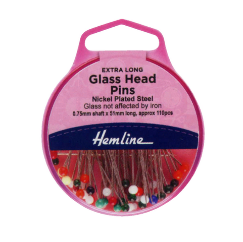 Булавки портновские экстра длинные «Hemline» 679.XL  51 мм, 110 шт., разноцветные