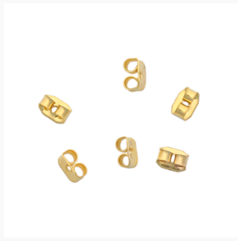 Фиксатор для серег HDES001-B, 6,5*4,5 мм, 6 шт/упак (золото)