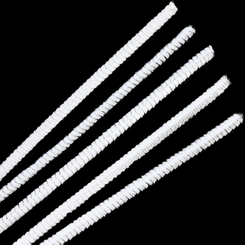 Синель-проволока "Астра", 6 мм*30 см, 100 шт/упак. цв. А-025 белый