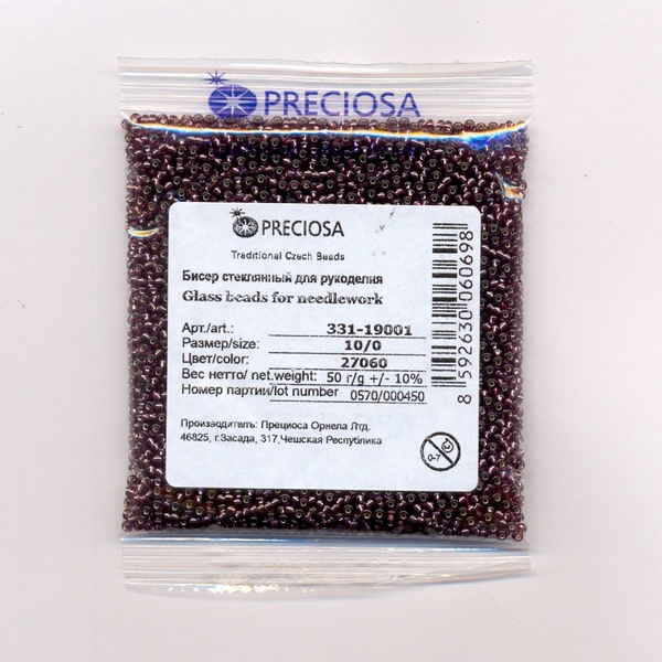 Бисер «Preciosa» 50 г, 331-19001-10/0-27060