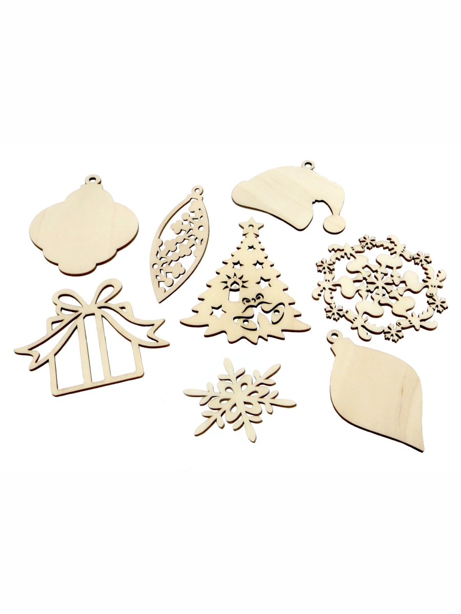 Набор заготовок из фанеры Новый Год 2, 8 эл., FN-07