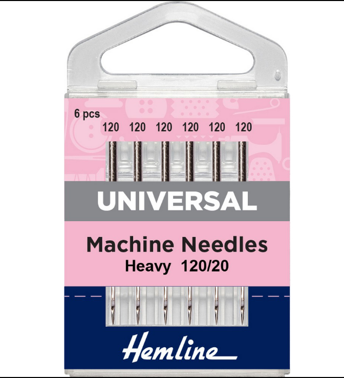 Иглы "Hemline" 100.120 для бытовых швейных машин 5 шт. унтверсальные №120/20
