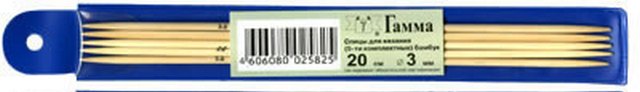 Спицы 5-ти компл."Gamma" ВС2 d 3.0 мм 20см.бамбук