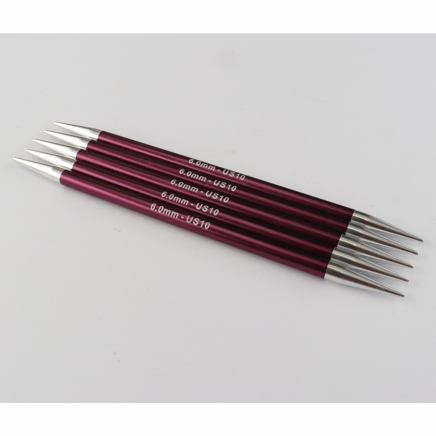 Спицы алюминиевые носочные Zing KnitPro, 20 см, 6.00 мм 47043