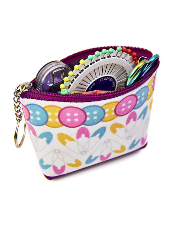 Кошелек органайзер со швейным принтом, фиолетовый