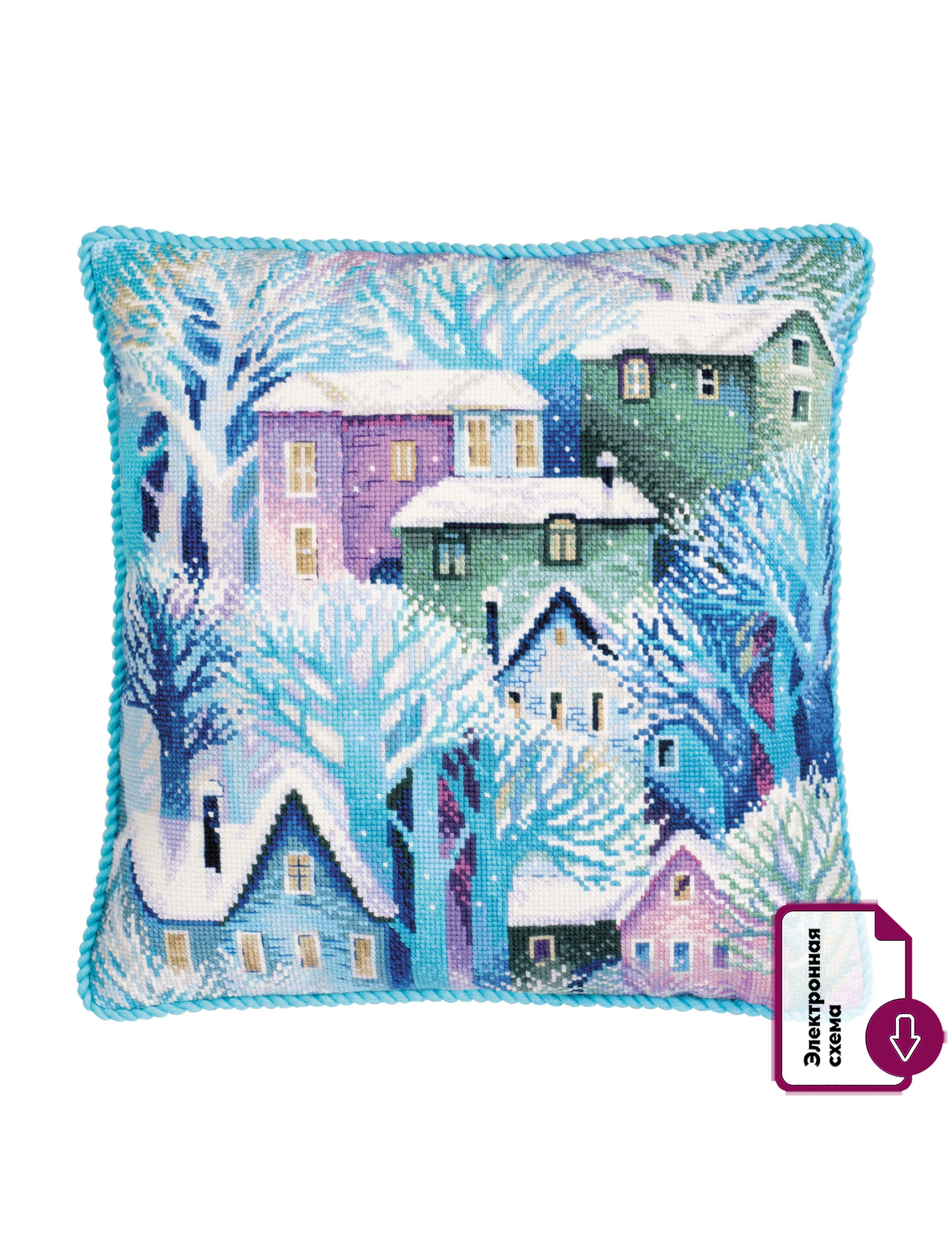 Набор для вышивания «Риолис» 2247 Панно/подушка "Городок" 40*40 см.