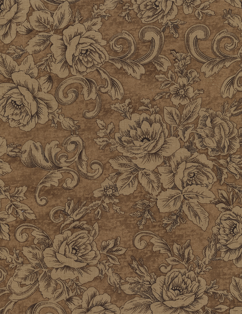Ткань Timeless Treasures 100% хлопок, ширина 110 см, Paris-C3790-Brown