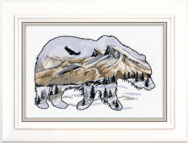 Набор для вышивания «Овен» 1052 Мир животных. Медведь  23 х 15 см