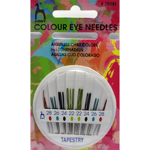 Иглы для гобеленовых и трикотажных тканей № 22-28, 24 шт., в розетке PONY 10081