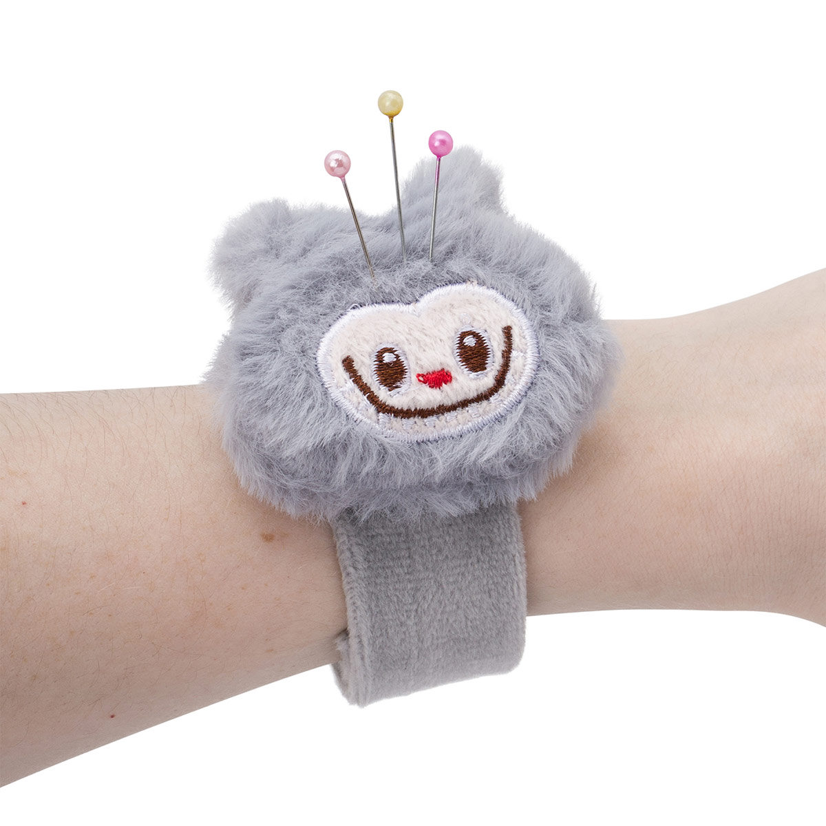 1 Браслет игольница монстрик серый, 24см