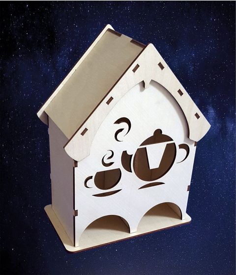 Чайный домик средний двойной Чаепитие 9х18х22 см  (в разобранном виде)