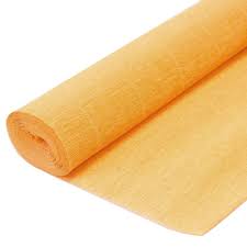 Бумага гофрированная 50 х 250 см,  светло оранжевый
