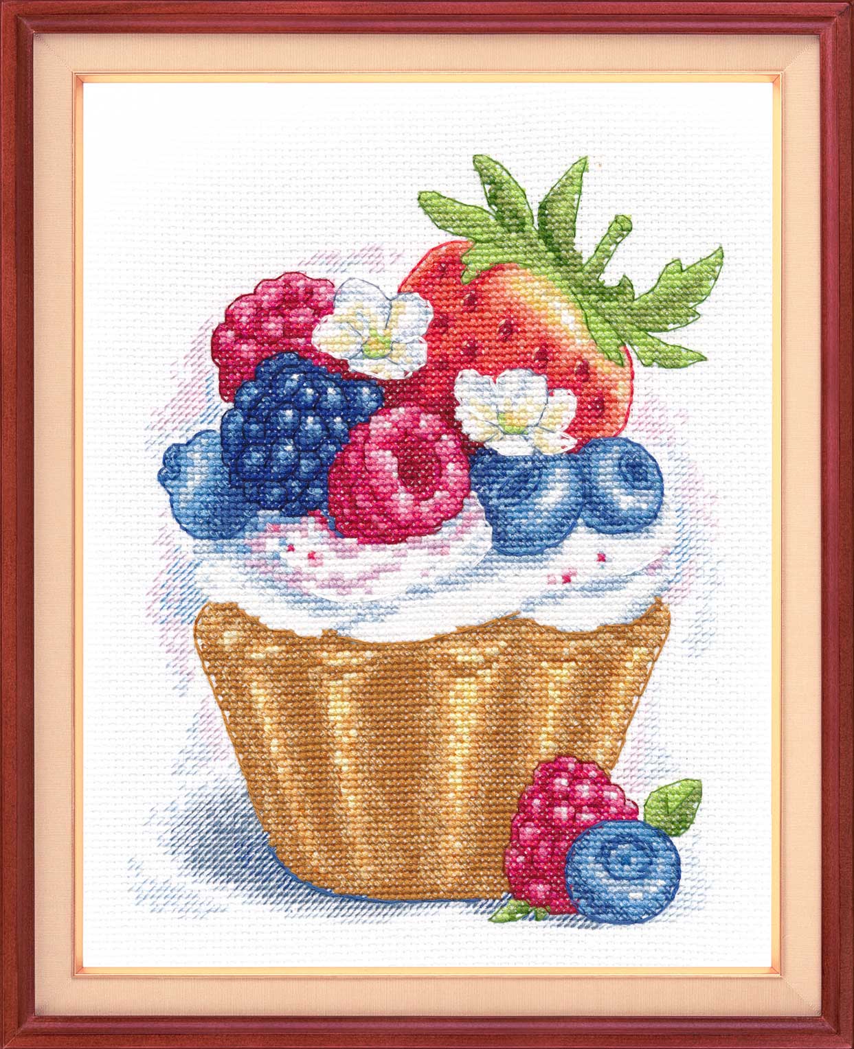 Набор для вышивания «Овен» 1253 " Ягодный десерт" 16*20 см.