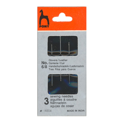 Иглы для кожи  Glovers конверт "Простое ушко" в конверте 3шт.размер 6-8