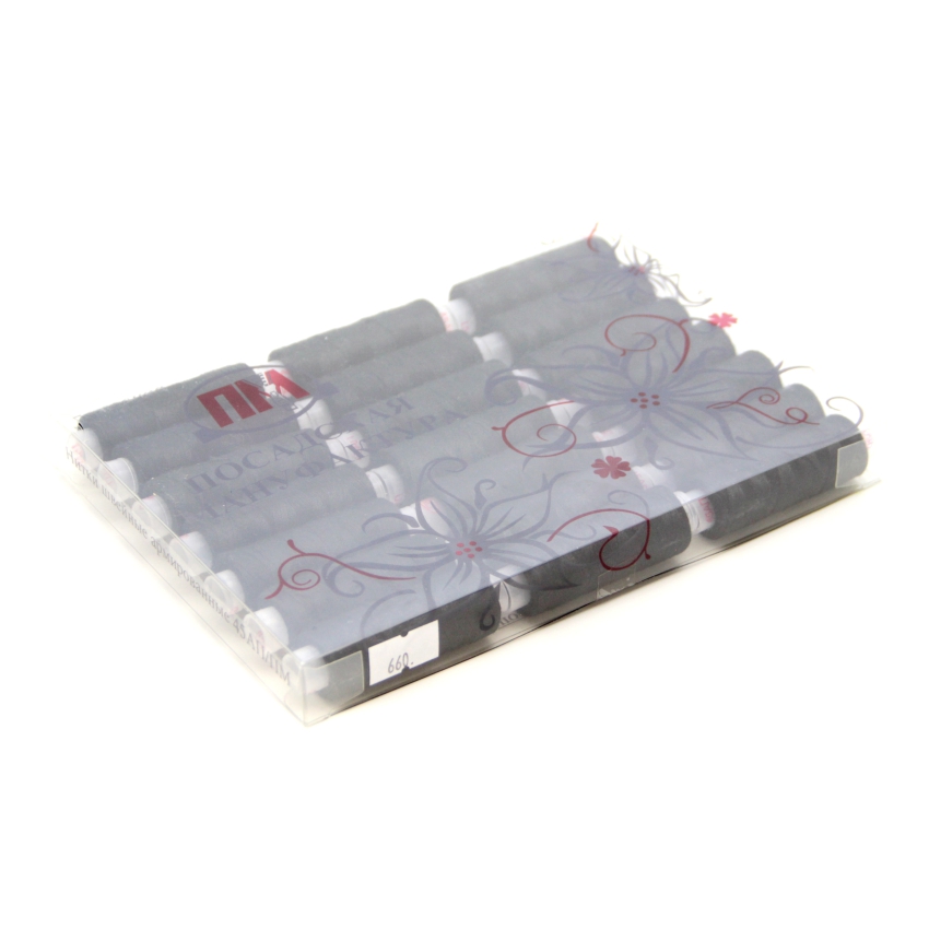 Нитки швейные армированные 45 АП/ПМ б/н цв. черный (уп.- 21 шт.) намотка 150 м