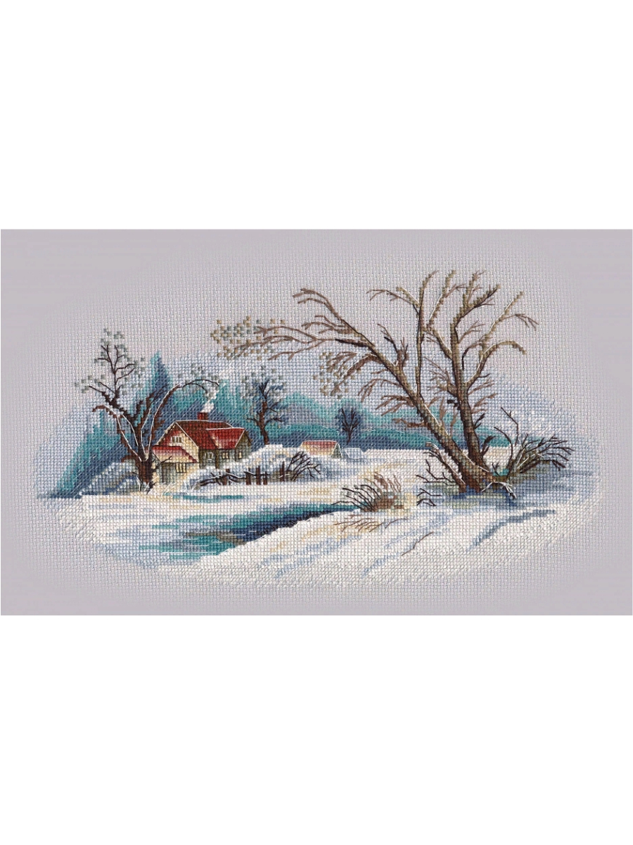 Набор для вышивания «Овен» 1300 Зимний пейзаж , 27 х 15 см