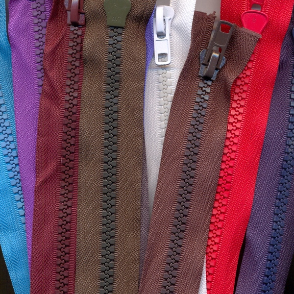 Молния тракторная тип 8 с 2 бегунками, 80 см-85 см, 10 шт/упак, ассорти