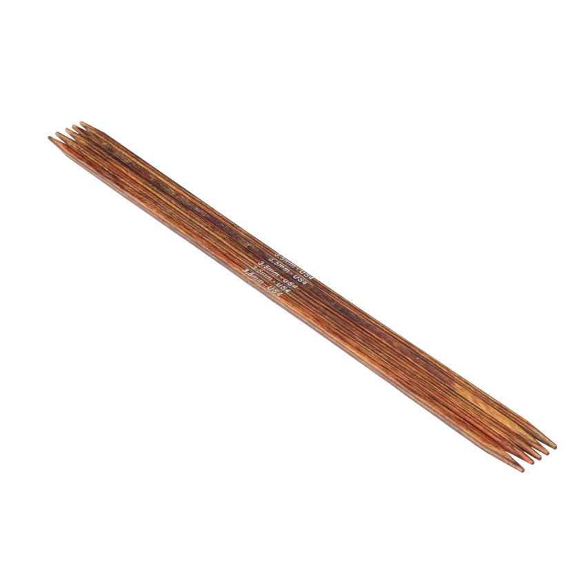 Спицы деревянные носочные Ginger Cubics KnitPro, 20 см, 3.50 мм 43021