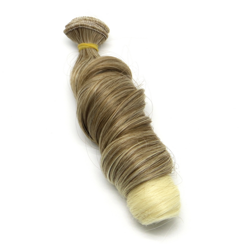 Трессы - кудри для кукол TRK-02/15-005 "Рукоделие" 15 см х 100 см (цвет: русый / ваниль)