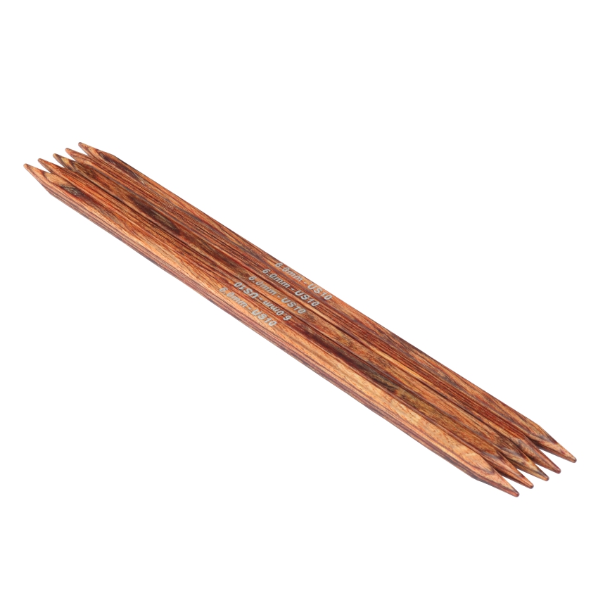 Спицы деревянные носочные Ginger Cubics KnitPro, 20 см, 6.00 мм 43027