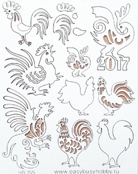 Чип-борд картонный "Петухи" 1,15мм 15 х 19 см Чип-борд картонный "Петухи" 1,15мм 15 х 19 см