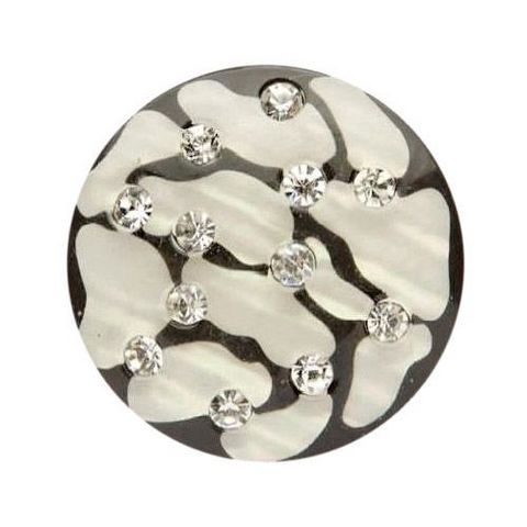 Пуговица пальтовая DK5-133-2 со стразами на ножке (пластик) 54L