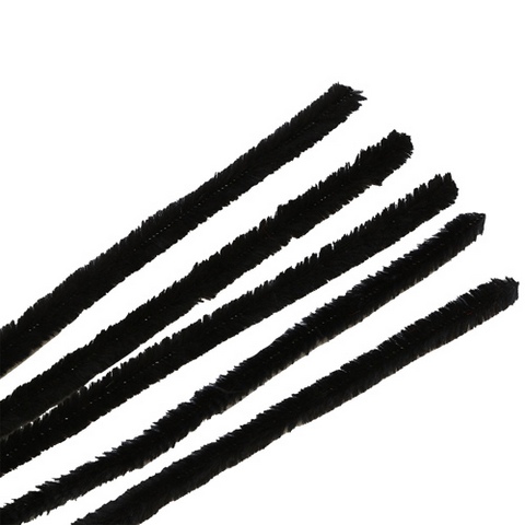 Синель-проволока "Астра", 12 мм*30 см, 15 шт/упак, цв. А-047 черный