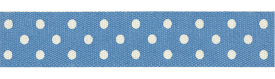 Лента декоративная "Gamma" с рисунком CLP-161 D1 049/001 Точки на голуб. фас 16 мм  5/8"  3м