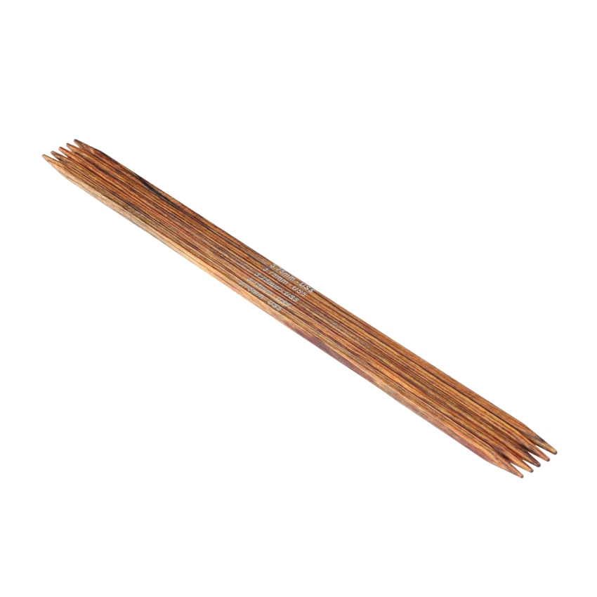 Спицы деревянные носочные Ginger Cubics KnitPro, 20 см, 3.75 мм 43022