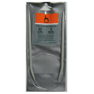 Спицы циркулярные 80 см PONY  50211 d=5.00 мм
