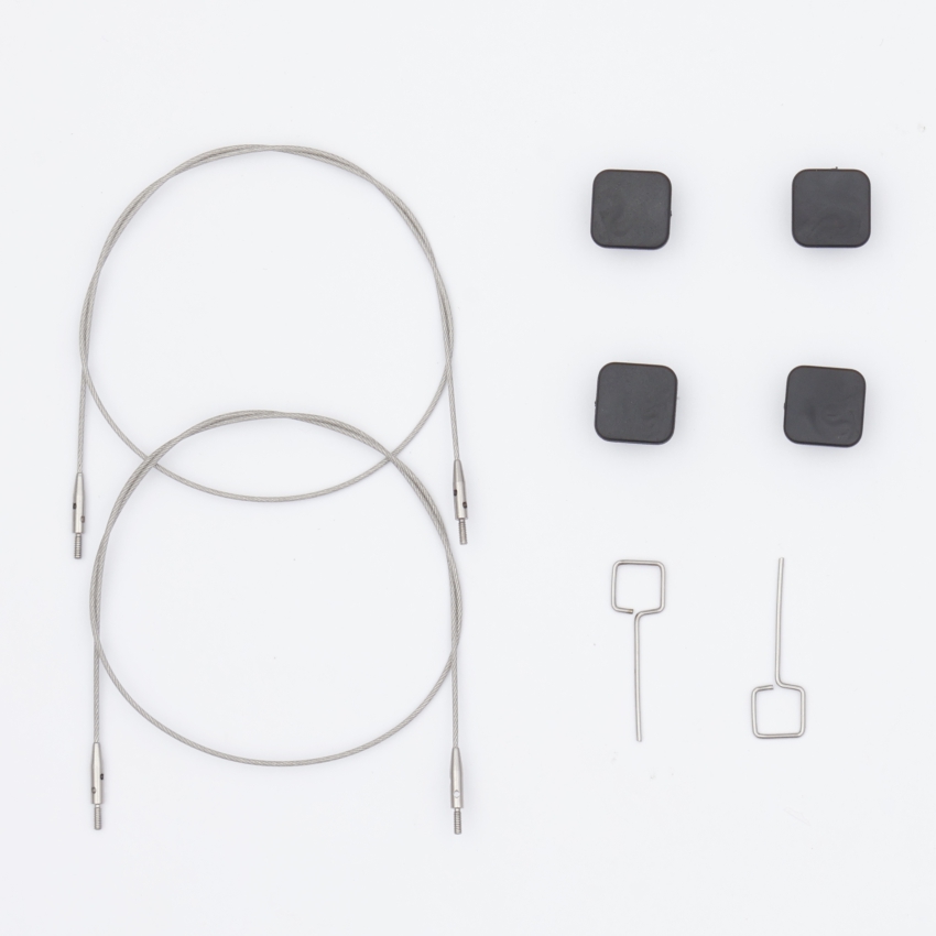 Набор Petite: 2 тросика 20 см, 4 заглушки и 2 кабельных ключика Knitpro, 10544