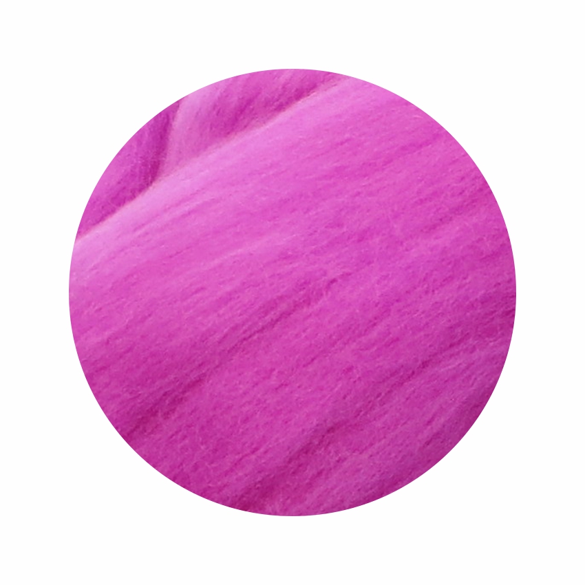 Шерсть для валяния 100% тонкая шерсть, 50 г, №0049 фуксия , упак (10шт.)