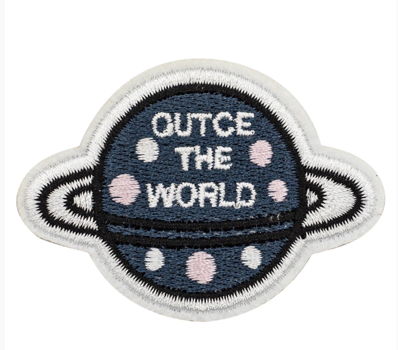 Термоаппликация Hobby&Pro "Голубая планета в горошек с надписью" 6,3 х 4,5 см