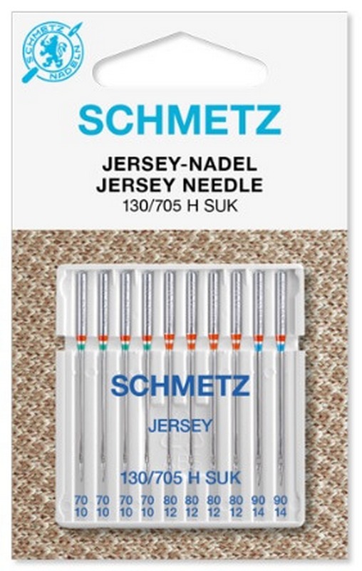 Иглы джерси 130/705H SUK № 70(4).80(4), 90(2) 10 шт. Schmetz 1604100143