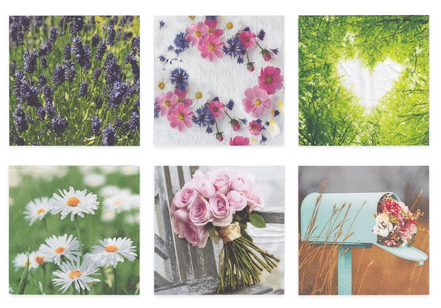 Салфетки бумажные "Love2art" ассорти  SDP №0221-03 33 x 33 6 шт. "Краски лета"