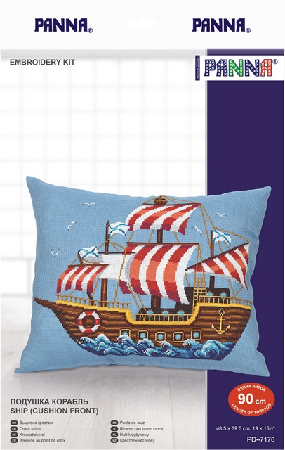 Набор для вышивания «Panna» PD-7176 "Подушка Корабль"48,5 x 39,5 см