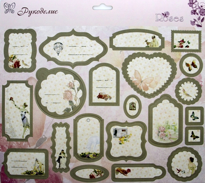 Стикеры картон "Рукоделие" DC13 Розы
