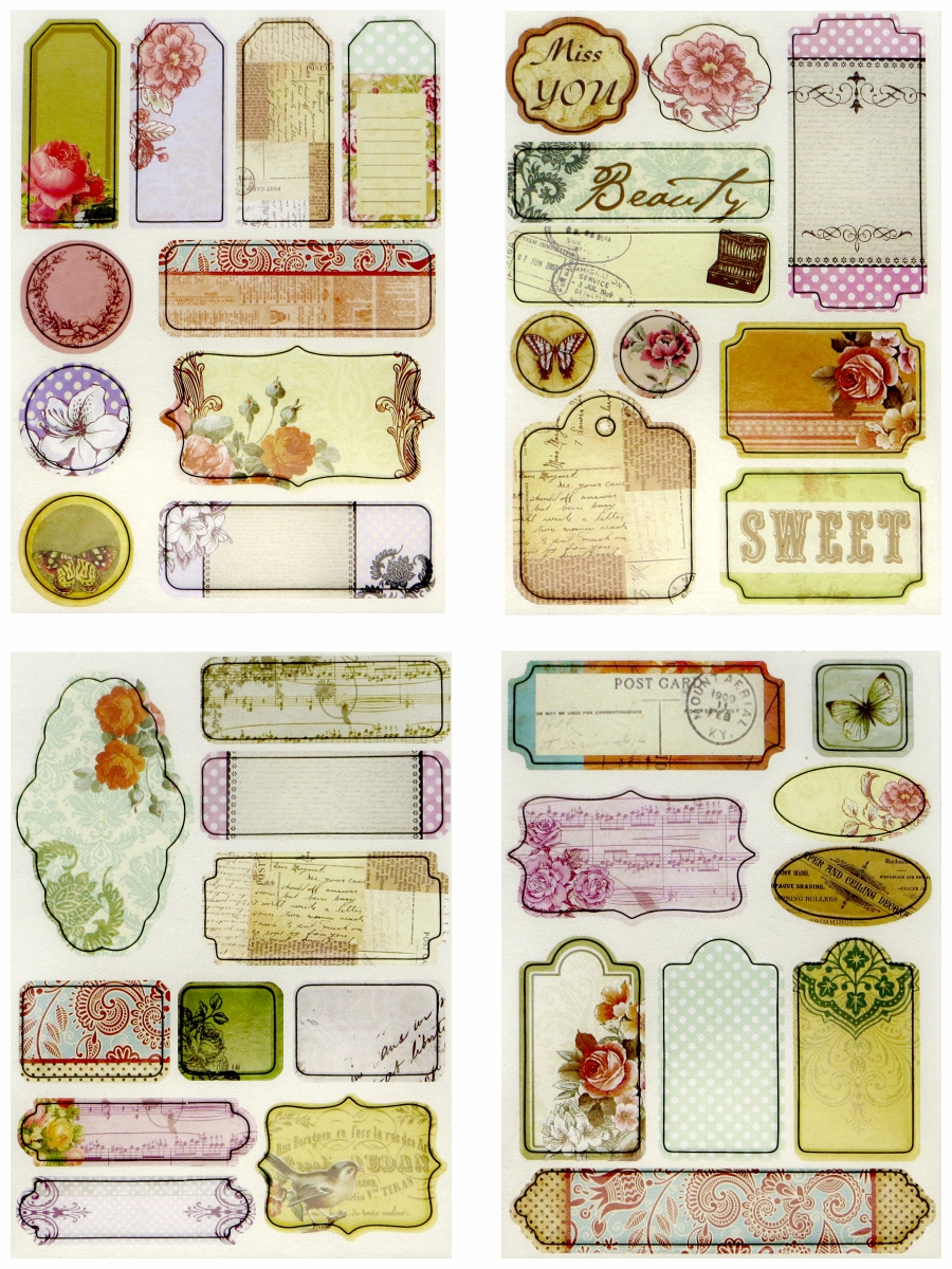 Набор из 4 стикер-чипбордов "Рукоделие" FDS/N02 