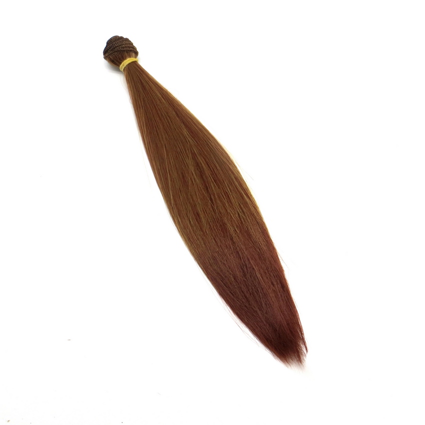 Трессы прямые для кукол TRP-01/25-001 "Рукоделие" 25 см х 100 см (цвет: коньячный / шоколад. каштан)