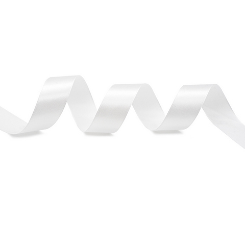 Лента атласная 2,5 см х 22,86 м цв.001 белоснежный